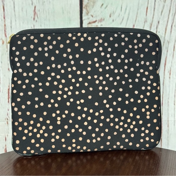 Kate Spade New York Black and Cream Polka Dot Lap Top Sleeve EUC - Picture 7 of 12